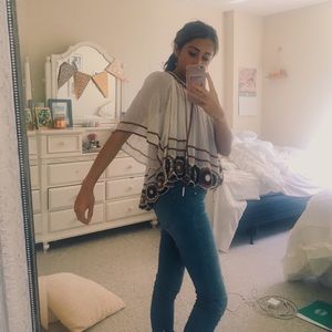 FREE PEOPLE crochet detailed top